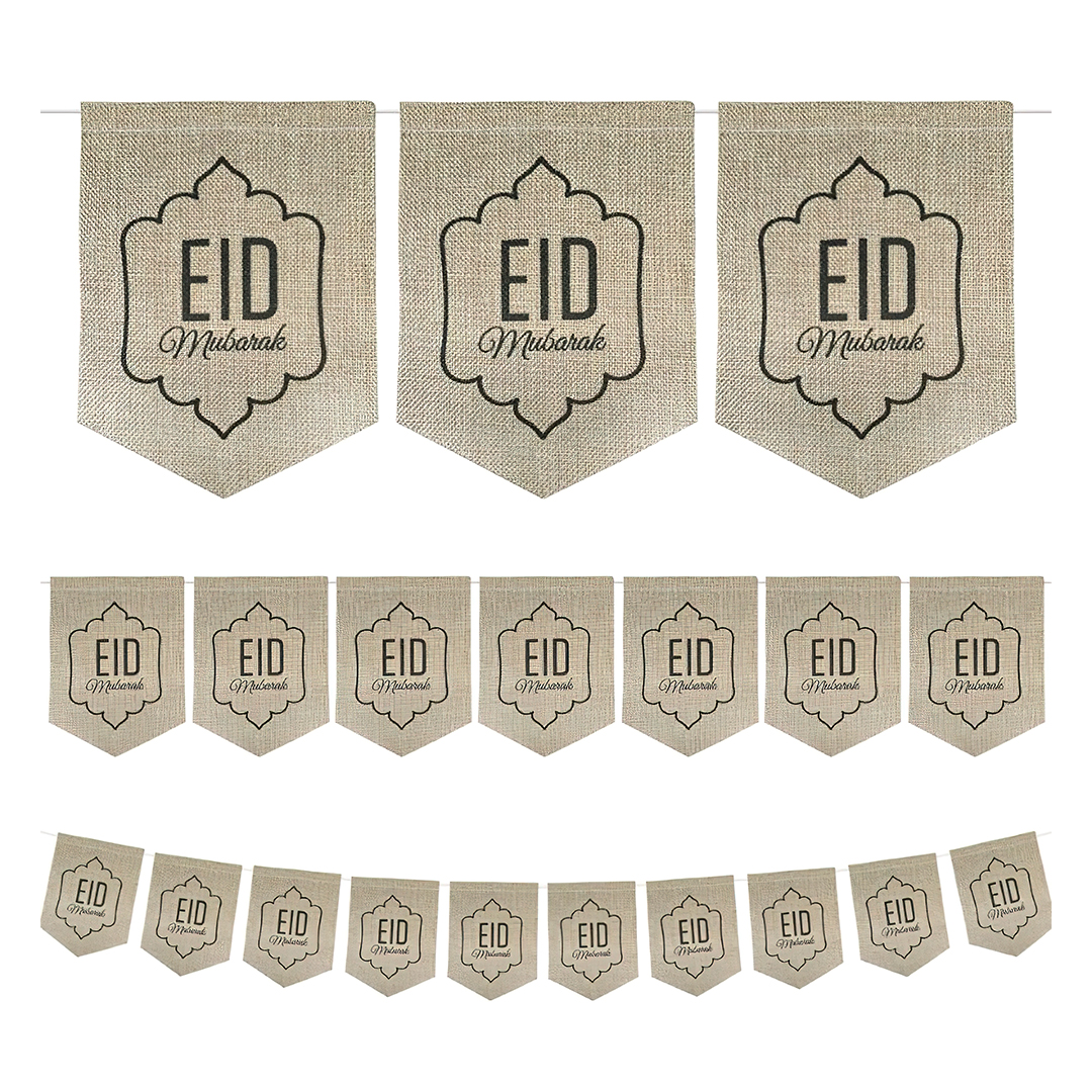 Eid Party Eid Mubarak Lantern Hessian Bunting Babystore Ae