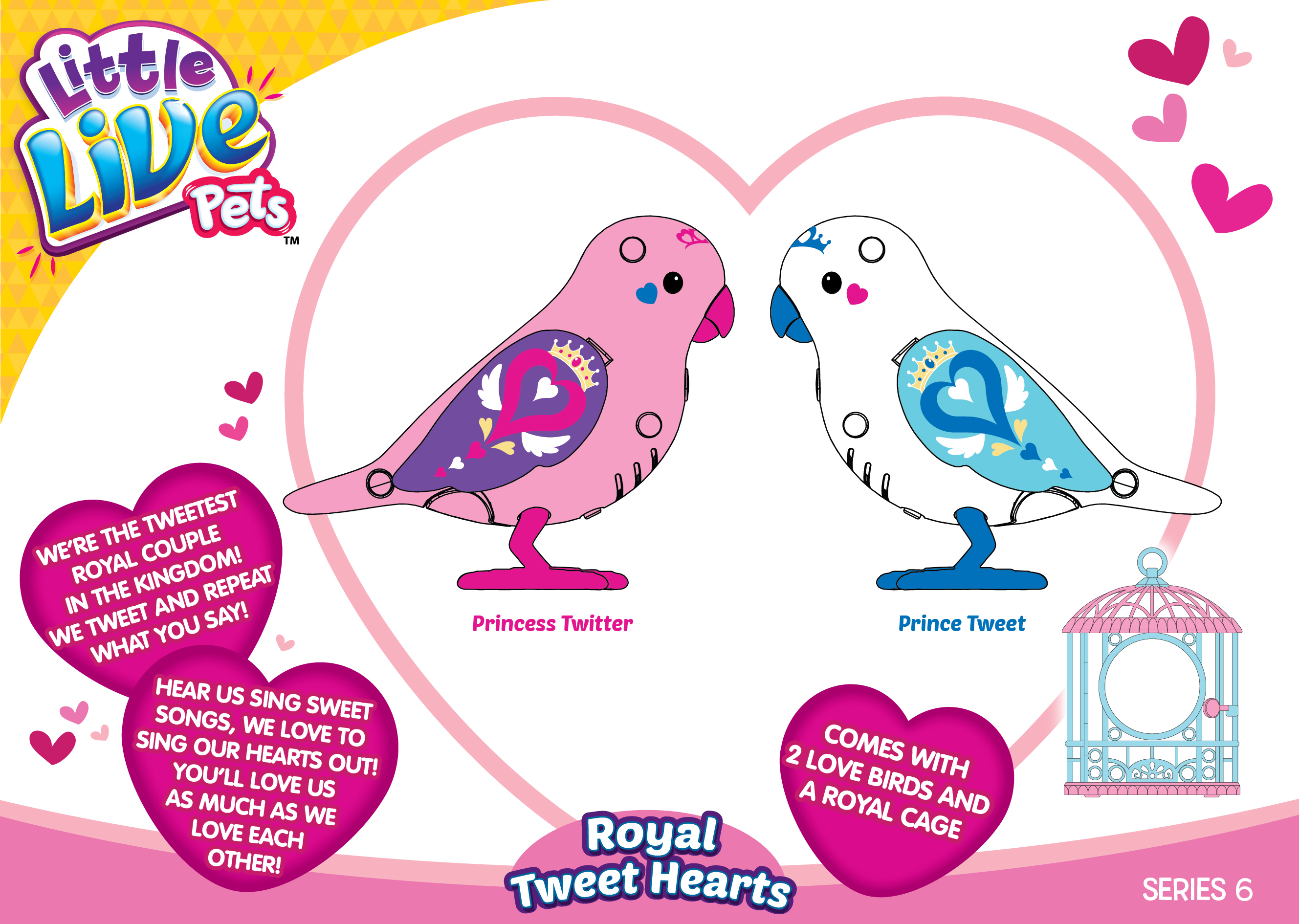 Little live pets royal clearance sweethearts love birds with cage