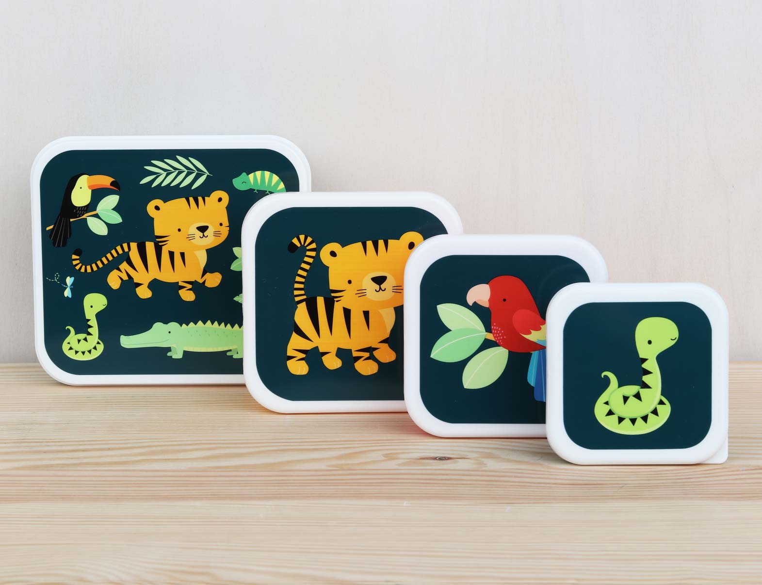 a Little Lovely Company - Lunch & snack box set - Jungle tiger - Little  Zebra