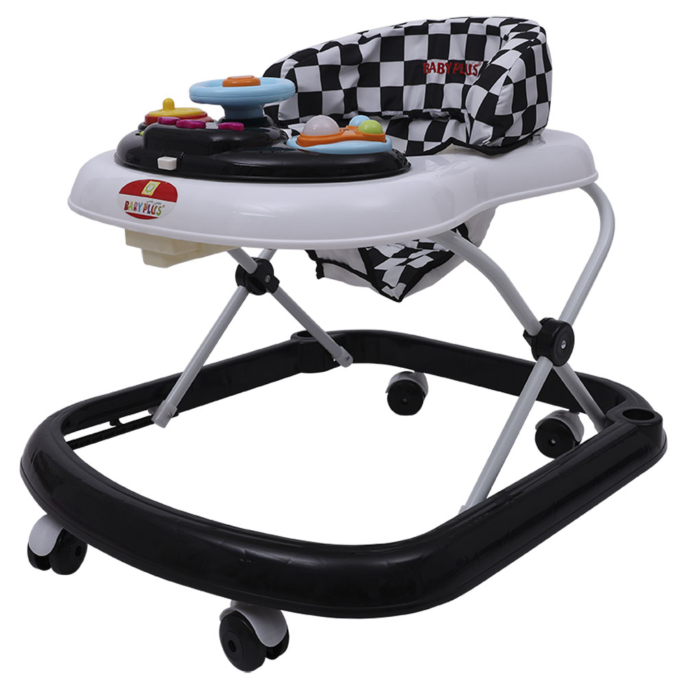 Baby walker sales with steering wheel