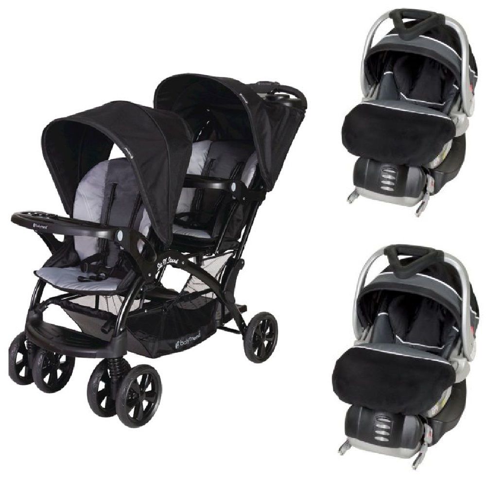 Babytrend Double Stroller Moonstruck 2x Infant Car Seat Onyx