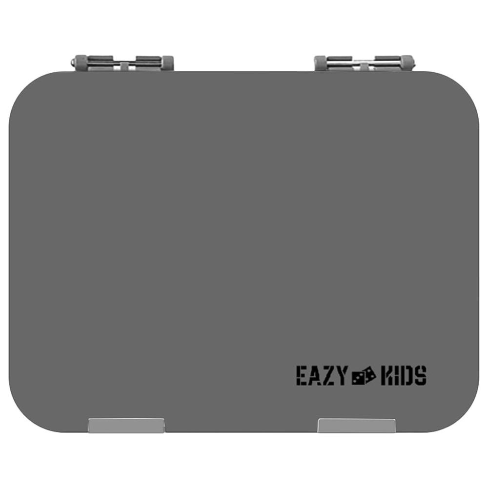 Eazy Kids - 6 & 4 Convertible Bento Lunch Box w/ Sandwich Cutter Set - Grey