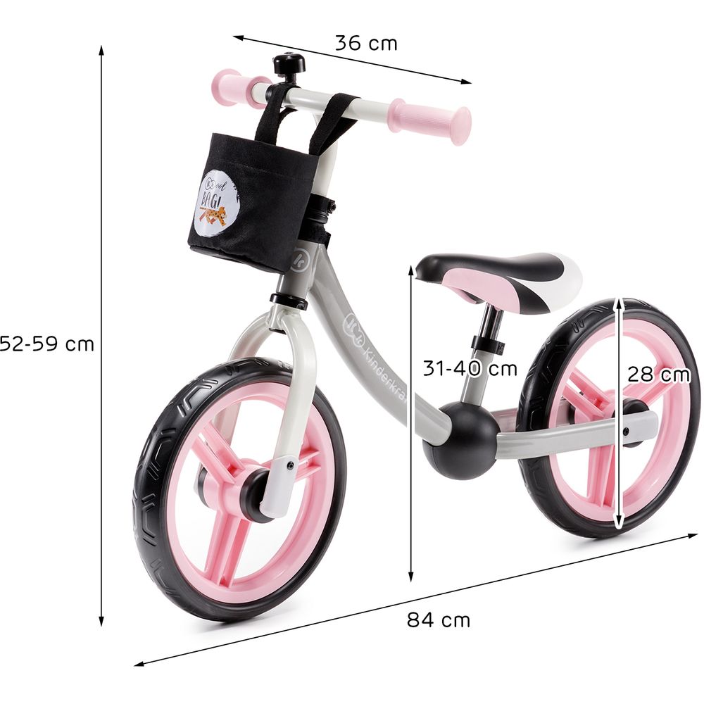 Kinderkraft 2Way Next Balance Bike Pink Babystore.ae