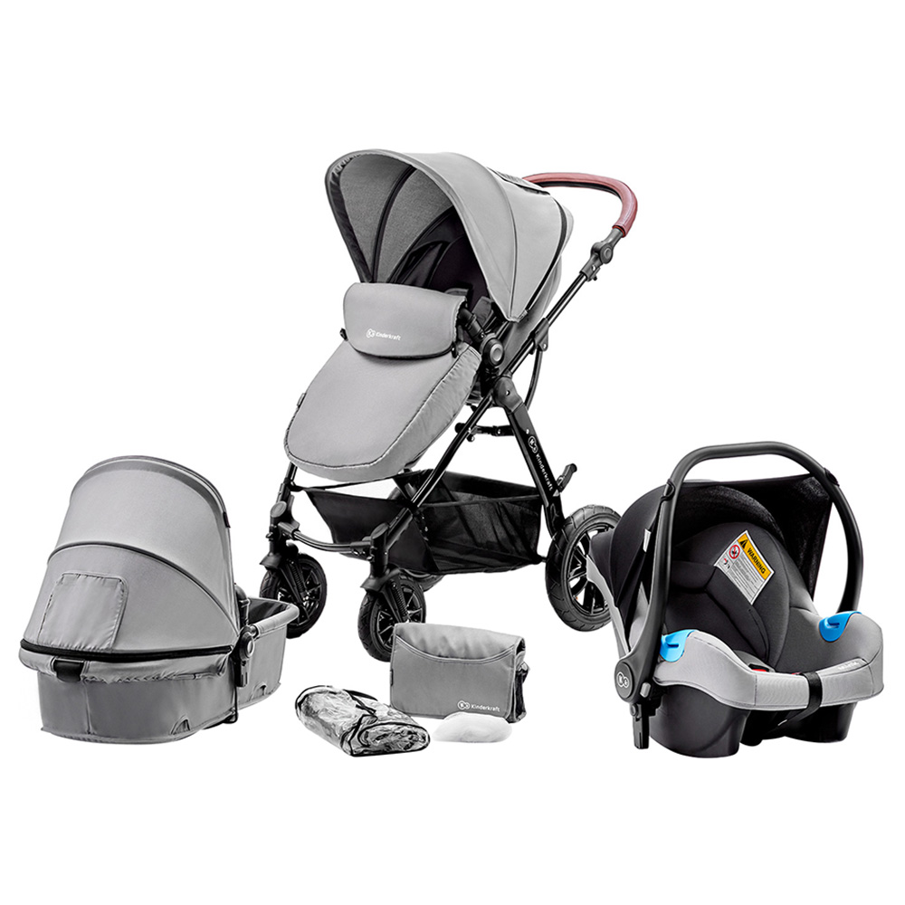 Kinderkraft 3 in 1 Moov Travel System Grey Babystore.ae