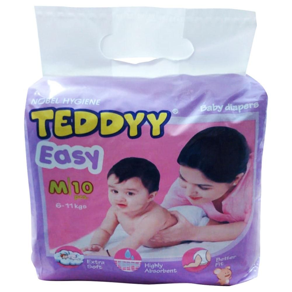 Teddyy Baby Diapers Easy Medium 6-11kgs 10's