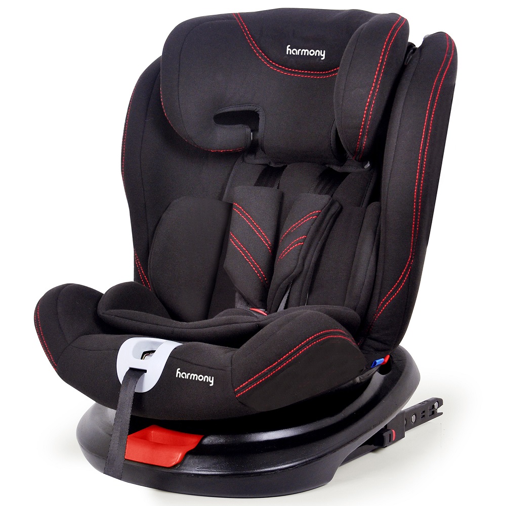 Harmony Freestyle 3 in 1 Deluxe 360 Car Seat with ISOFIX Group 0 1 2 3 0 12 Years Black Red Babystore.ae