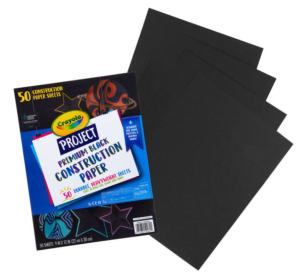 Crayola - Project, Premium Black Construction Paper, 50 Sheets ...