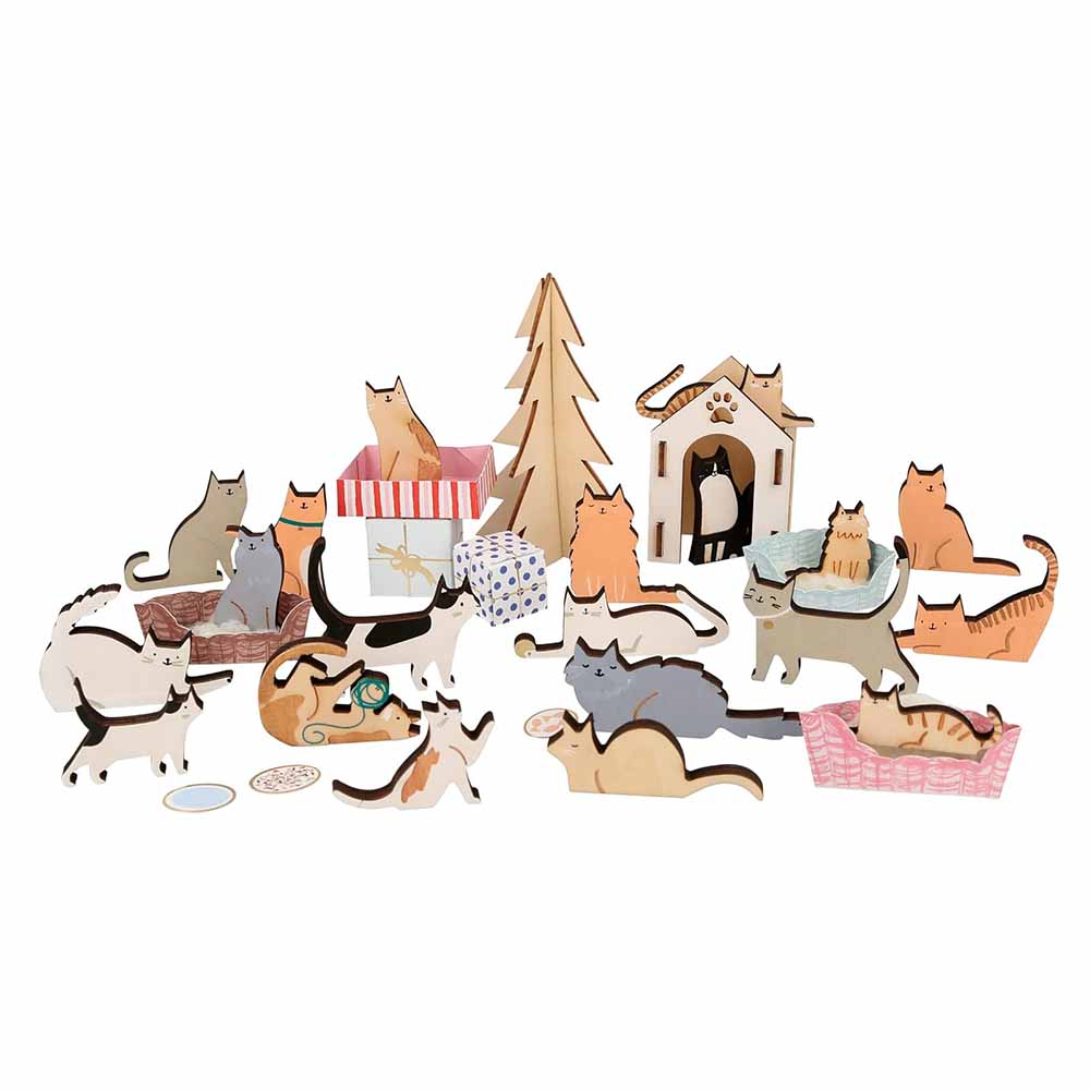 Meri Meri Wooden Cat Advent Calendar Suitcase Babystore.ae
