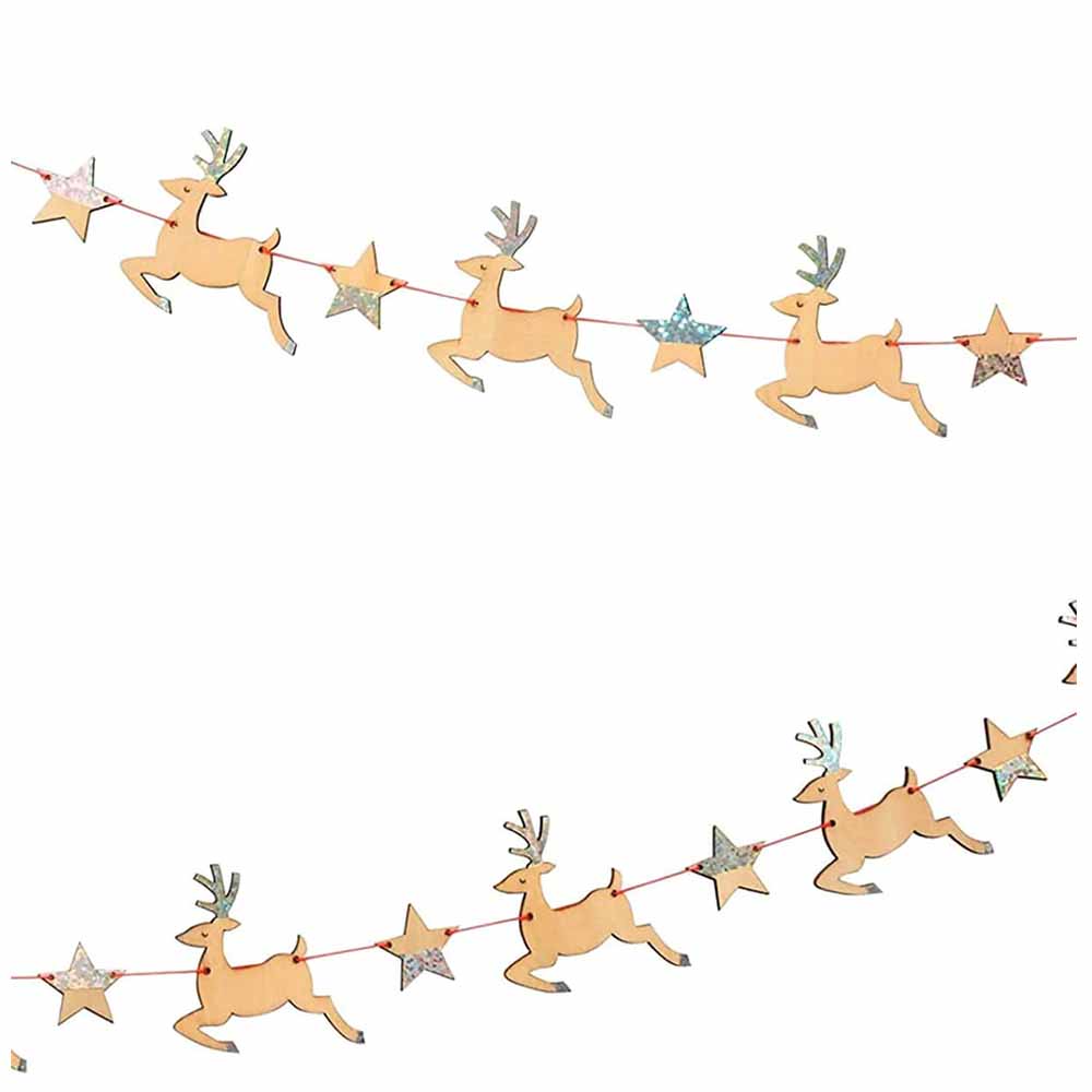 Meri Meri -Wooden Reindeer & Star Garland- Babystore.ae