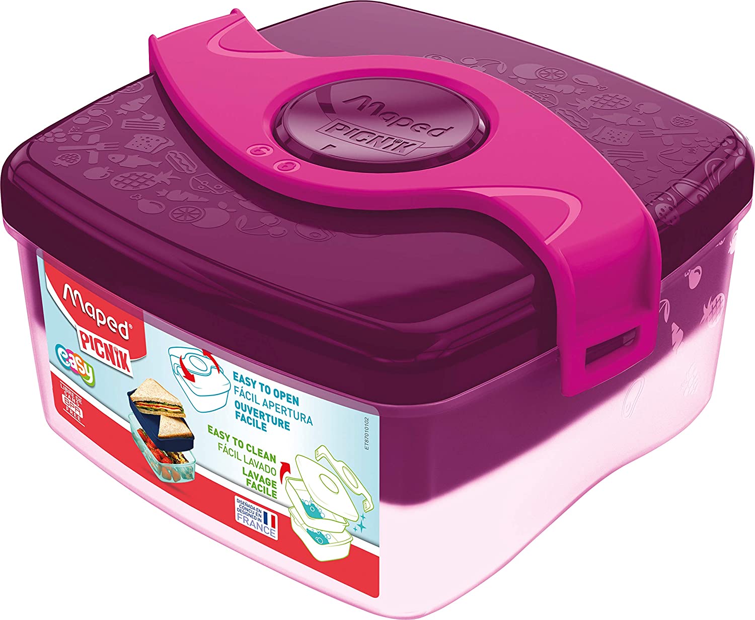 Rainbow Skool - 4-6 Compartment Lunch Box - Lets Roll - Pink