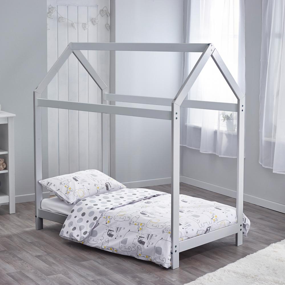 Kinder Valley Harper Toddler Grey Bed House With Kinder Flow Mattress Kids House Bed Junior Babystore.ae