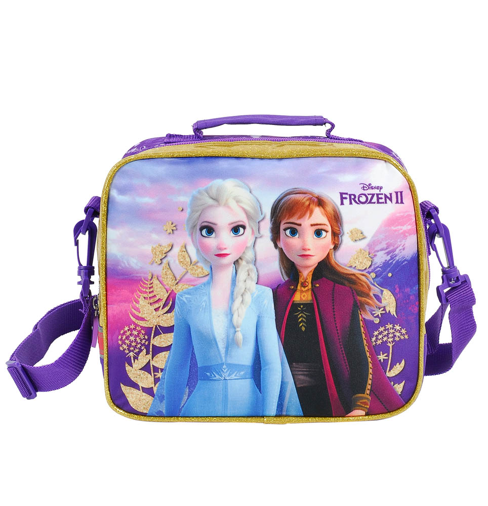 Frozen Elsa and Anna Lunch Box Bag - Purple and Pink, Kids Unisex, Size: Rectangular