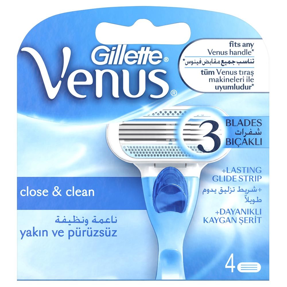 Gillette Venus Women's Razor Blades x4- Babystore.ae