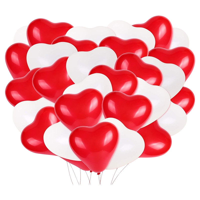 Jade - Valentines Day Heart Shape Latex Balloon 50pc-Set- Babystore.ae