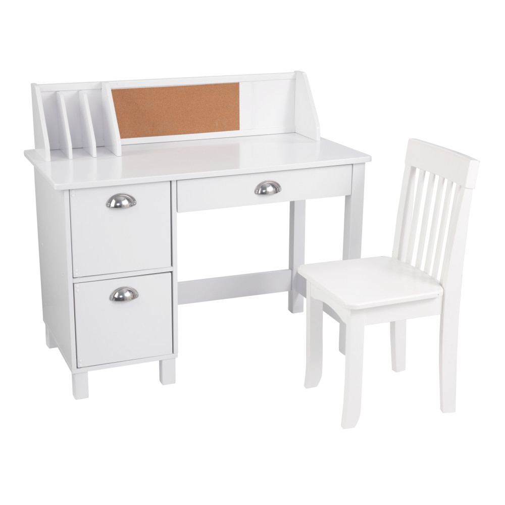 Kidkraft - Wooden Study Desk With Chair - White- Babystore.ae