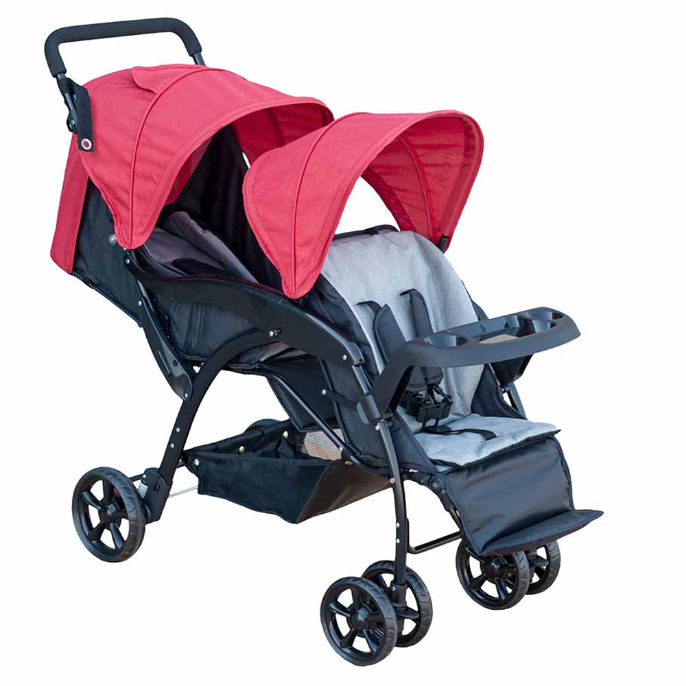 Moon Dois - Twin Stroller - Red, Twin Baby Stroller Pram - Red ...