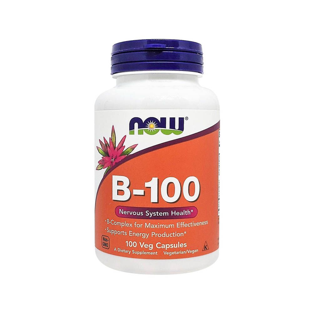 Now Foods - Vitamin B 100 Capsules- Babystore.ae