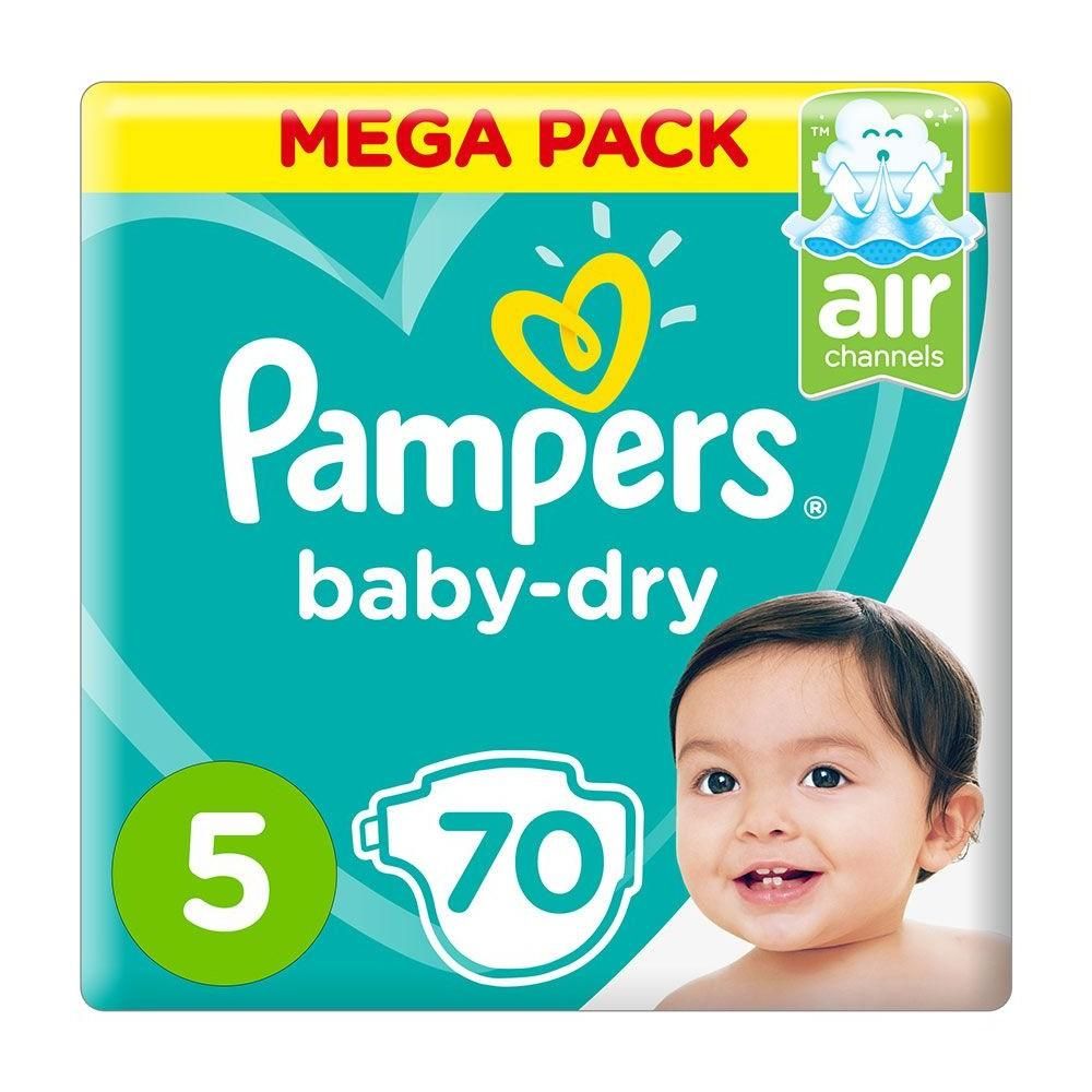 Pampers - Baby-Dry Diapers, Size 5, Junior, 11-15 Kg, Mega Pack - 70 ...