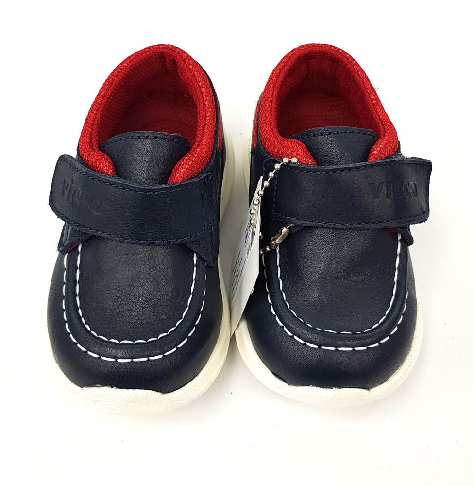 Vicco - Velcro Leather Shoes Navy- Babystore.ae