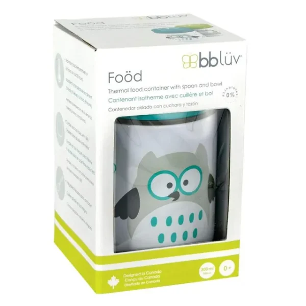 Bbluv – Food – Thermal Food Container With Spoon And Bowl – Aqua