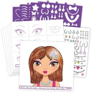 Crayola - Creations Compact Make-Up Artist Sketch Set | includes tutorial pages with beauty and makeup secrets and many pages of sketches | trendy makeup and hairstyle tests and always find new fashion combinations | Ages 6+