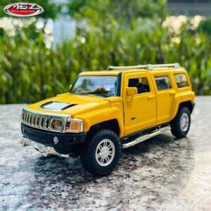 D-power MSZ – Hummer H3 - Yellow | Die-Cast Replica, Ultimate Collector's Item, SUV Cars | Toy Vehicles, Metal Toy Car Model - Pull Back Collection | Size - 1:32, For Kids 3+