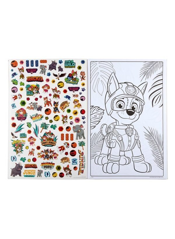 Crayola – Giant Colouring Book – Paw Patrol Jungle Pups, 18 Pages with 100 Stickers