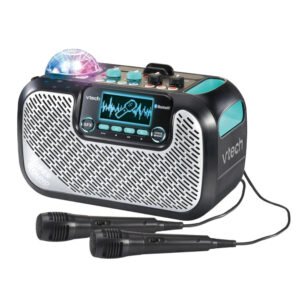 VTech - Karaoke Light Party | Portable Bluetooth® Speaker with 2 Wireless Microphones | Pixel Art Lights, Built-In Games & Voice Effects | Kids Karaoke & Party Speaker