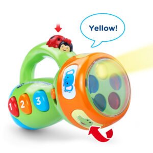 VTech - Spin & Learn Color Flashlight Toy with Light-Up Colors, Music & Animal Sounds for Babies