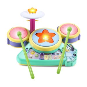 VTech - Bluey Hooray Drum Set with Light-Up Pads, Music & Rhythm Games (Ages 3+)