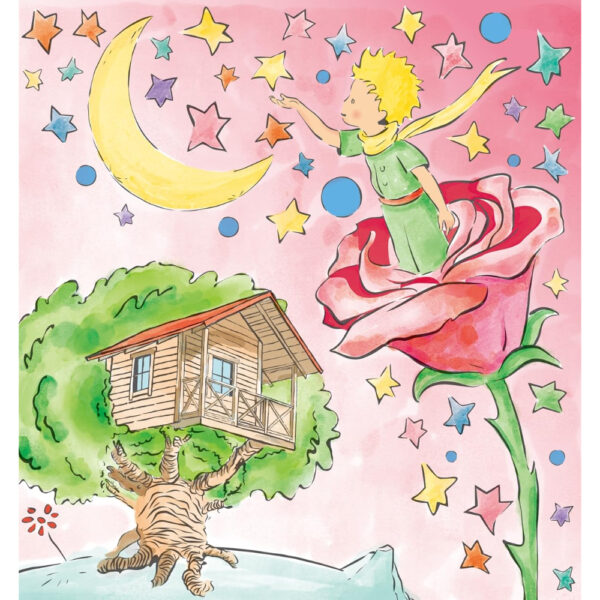 Avenir – The Little Prince Magic Water Painting Set – 6 Reusable Cards, 140 Removable Stickers & Refillable Pen | Mess-Free Water Coloring Book for Kids | Travel Art Toy