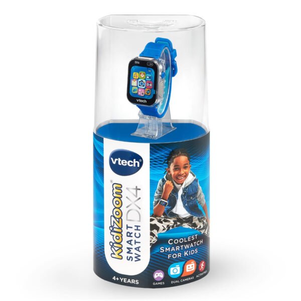 VTech – KidiZoom Smartwatch DX4 Blue – Camera & Games, Video Recorder, Voice Changer