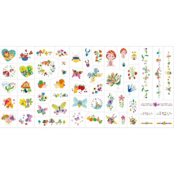 Avenir – Fancy Me Face Stickers & Tattoos for Kids – Fantasy Garden World | 110+ Cosmetic-Grade Removable Stickers | Safe Family Fun Activity for Dress-Up, Parties & Creative Play