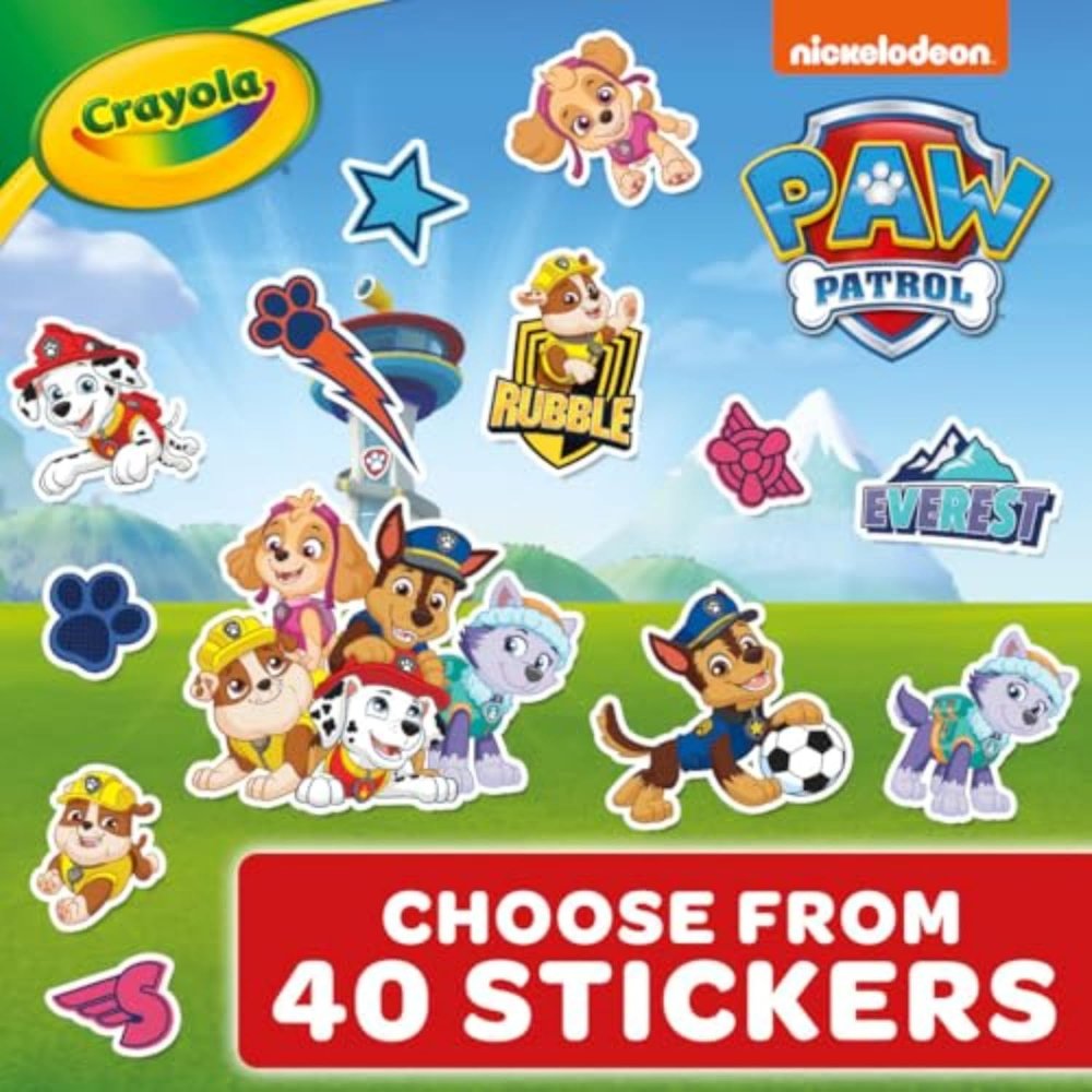 CRAYOLA – Case with Colours & Stickers Paw Petrol, Felt Pen Set, Colouring Pages, Stickers, 45 Pieces, Creative Gift for Children from 5 Years