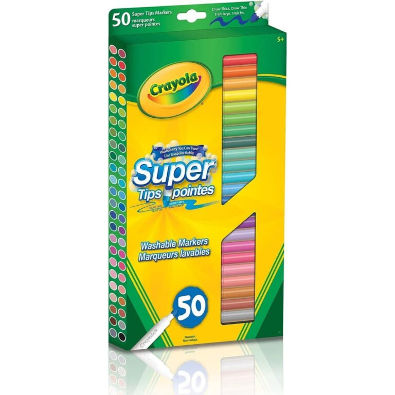 Crayola - SuperTips Washable Markers 50pc | Vibrant Ink, Perfect for Writing, Drawing, Coloring, Shading, and Blending - Ideal for Any Art Project - Safe, Nontoxic, and Easily Washable Formula| Ages 3+