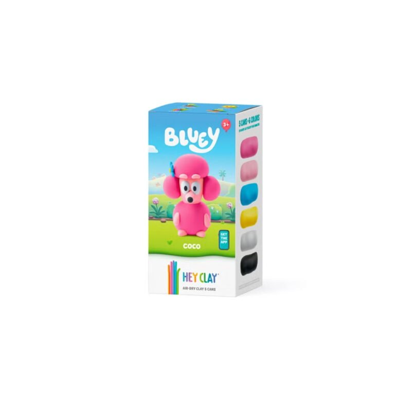Hey Clay - Coco. Colorful modeling air-dry clay, 5 cans with fun interactive app for kids aged 3+ years.