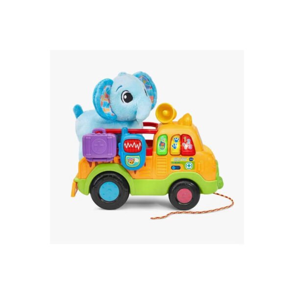 VTech – Learn & Rescue Elephant Truck | Interactive Pull-Along Rescue Vehicle with Plush Elephant | Lights, Music & Role-Play Learning | Toddler Toy for Ages 12–36 Months