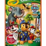 Crayola – Giant Colouring Book – Paw Patrol Jungle Pups, 18 Pages with 100 Stickers