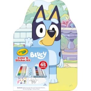Crayola- Bluey Colours & Stickers Case Set, 45+ Pieces
