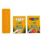 Crayola – Chalk Set 12 White & 12 Coloured Dust-Free Chalks with Eraser | Non-Toxic Blackboard Chalk for School, Home & Creative Learning for Kids Ages 3+