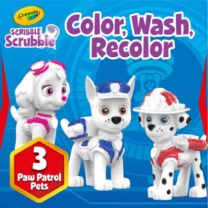 Crayola - Washimals Paw Patrol Activity Set with 2 Puppies, 3 Washable Felt Tip Pens and Brush