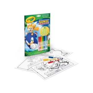 Crayola - Sonic the Hedgehog Activity & Colouring Book – 32 Fun Pages with 7 Washable Mini Markers | Kids Creative Art Set