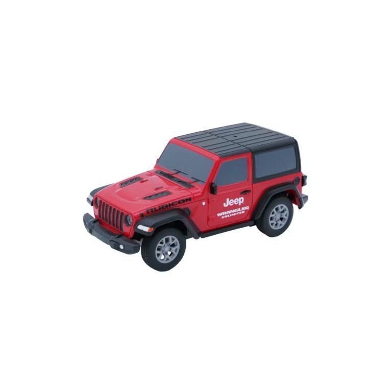 D-power - 1:32 Scale Jeep Wrangler 2018 Remote Control Car – 2-Door Hard Top | Officially Licensed RC Car Toy – Red