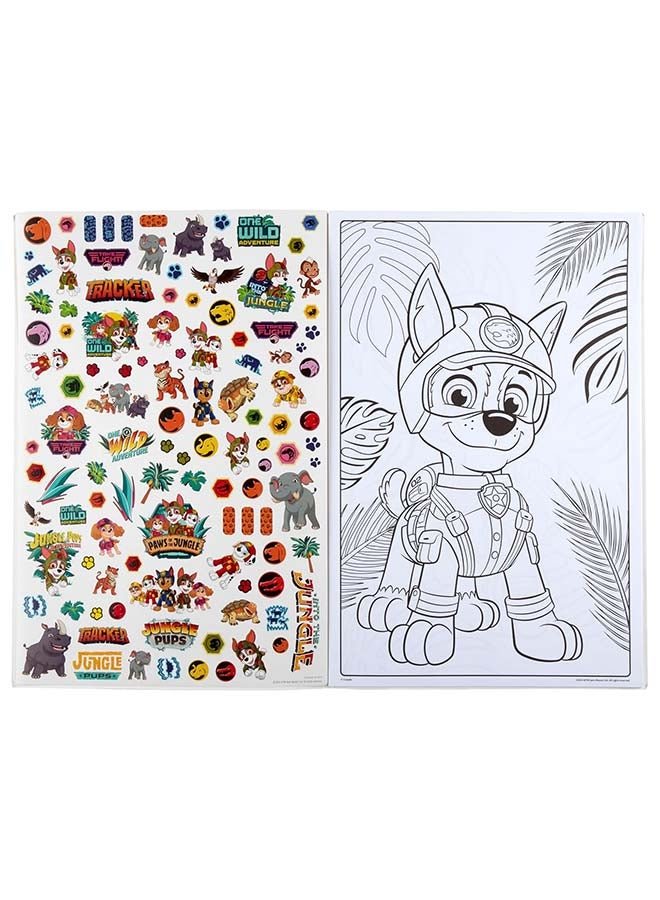 Crayola - Giant Colouring Book - Paw Patrol Jungle Pups, 18 Pages with 100 Stickers