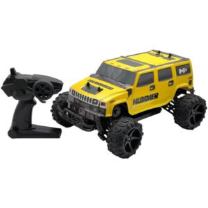 D-power - 1:10 Yellow HUMMER H2 RC Car – 2.4GHz Remote Control Truck, 7.4V USB Rechargeable Battery, Off-Road SUV for Kids Ages 6+