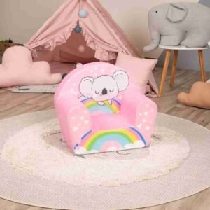 Delsit Pink Koala Kids Foam Armchair – Soft Toddler Sofa Chair