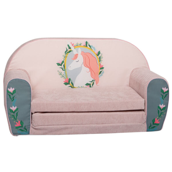 Delsit Unicorn Beauty Kids Double Sofa – Soft Foam Toddler Couch
