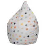 Delsit White Stars Kids Droplet Bean Chair – Soft Foam Toddler Seat