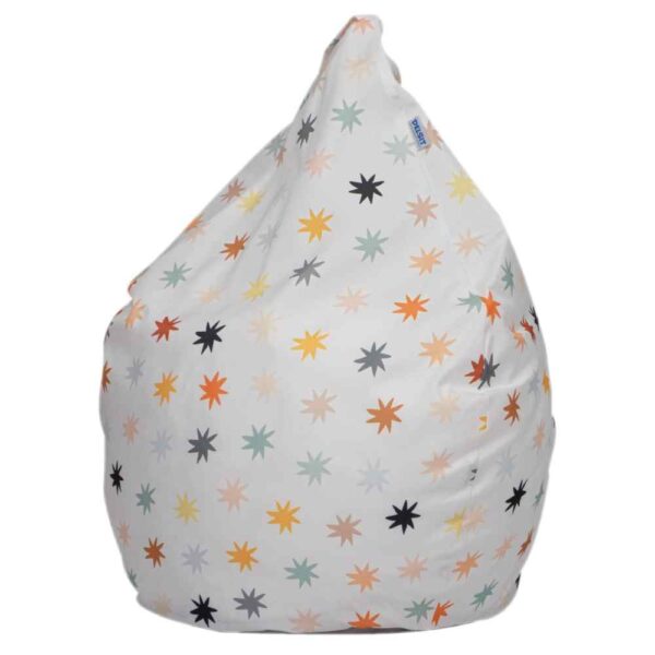 Delsit White Stars Kids Droplet Bean Chair – Soft Foam Toddler Seat