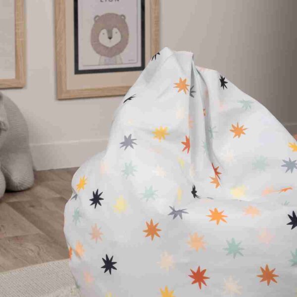 Delsit White Stars Kids Droplet Bean Chair – Soft Foam Toddler Seat